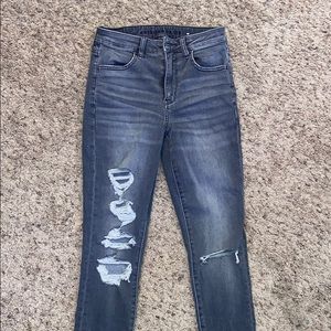American eagle dark gray ripped jeans